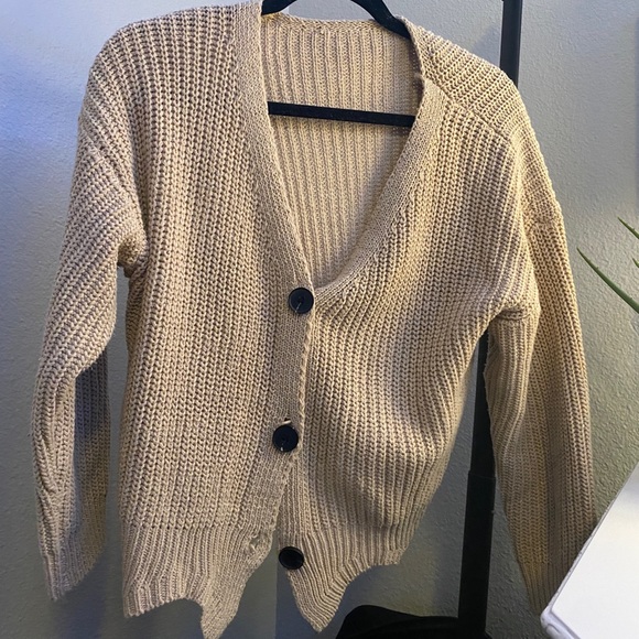 Sweaters - tan button up cartigan